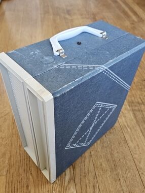 Vintage 1970s Faux Denim Sears Solid State Record Player